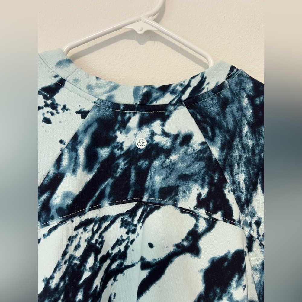 Zella Blue Jamie Ink Print Terry Cotton Crewneck Sweatshirt - Picture 3 of 10